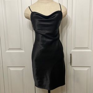 NWOT Cowl Black Mini Dress
